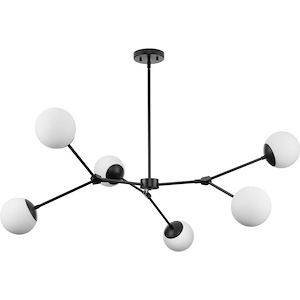 Haas - 6 Light Chandelier-5.87 Inches Tall and 50 Inches Wide