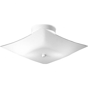 Square Glass - 5.75 Inch Height - Close-to-Ceiling Light - 2 Light - Line Voltage
