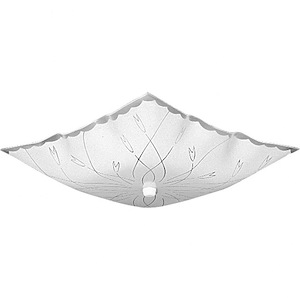 Square Glass - Close-to-Ceiling Light - 2 Light in Traditional style - 12 Inches wide by 5.75 Inches high