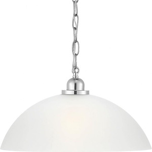 Classic Dome Pendant - Pendants Light - 1 Light - Bowl Shade in Transitional and Traditional style - 15 Inches wide by 8.13 Inches high