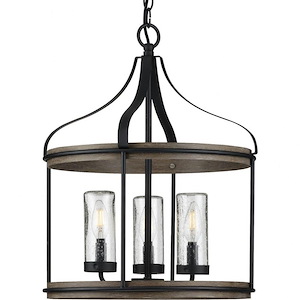 Brenham - Pendants Light - 3 Light - Cylinder Shade in Farmhouse style - 16 Inches wide by 20.63 Inches high