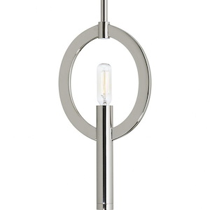 Draper Mini-Pendant 1 Light in Luxe and Mid-Century Modern style - 6.5 Inches wide by 12.25 Inches high