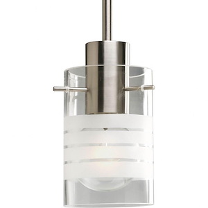 Glass Pendants - Pendants Light - 1 Light - Cylinder Shade in Transitional and Traditional style - 5.31 Inches wide by 7.25 Inches high - 118464