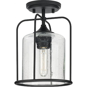 Watch Hill - 1 Light Outdoor Semi-Flush Mount In Farmhouse Style-11.62 Inches Tall and 8.5 Inches Wide - 1265548