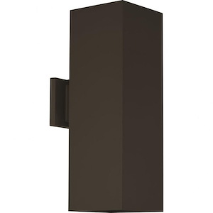 2 Light Outdoor Up/Down Wall Lantern with Top Cover Lens In Modern Style-18 Inches Tall and 9 Inches Wide
