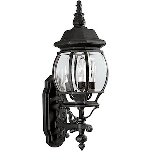 Onion Lantern - Outdoor Light - 3 Light - Curved Panels Shade in Traditional style - 7.75 Inches wide by 23.25 Inches high - 7267