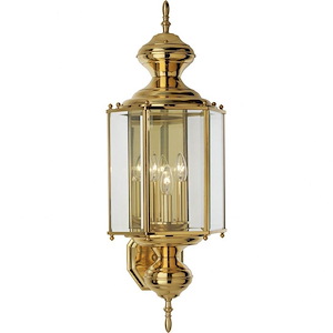 BrassGUARD Lantern - Outdoor Light - 3 Light in Traditional style - 9.75 Inches wide by 25.38 Inches high