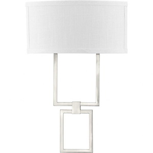 LED Shaded Sconce - Wall Brackets Light - 1 Light in Mid-Century Modern style - 14 Inches wide by 21.25 Inches high