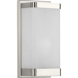 Linen Glass Sconce - Wall Sconces Light - 1 Light - Square/Rectangular Shade in Modern style - 6 Inches wide by 12 Inches high