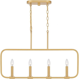 Abner - 4 Light Linear Chandelier in Transitional style - 32 Inches wide by 19.75 Inches high - 1025637