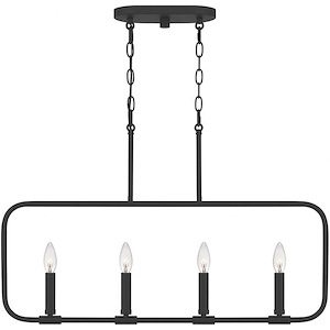 Abner - 4 Light Linear Chandelier in Transitional style - 32 Inches wide by 19.75 Inches high
