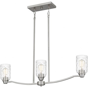 Acacia - 3 Light Linear Chandelier In Transitional Style-9.5 Inches Tall and 35 Inches Wide