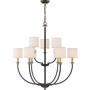 Audley - 9 Light Steel 2 Tier Chandelier- 34.5 Inches high - 821562