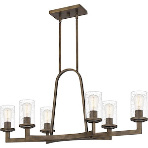 Antonin - 6 Light Linear Chandelier In Transitional Style-16.75 Inches Tall and 36 Inches Wide - 1095922
