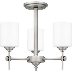 Aria - 3 Light Semi-Flush Mount In Traditional Style-14.75 Inches Tall and 17 Inches Wide - 1095923