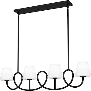 Atkins - 4 Light Linear Chandelier In Modern Style-10.75 Inches Tall and 40 Inches Wide - 1325602