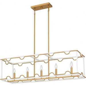 Brinkman - 4 Light Linear Chandelier In Modern Style-12.25 Inches Tall and 42 Inches Wide