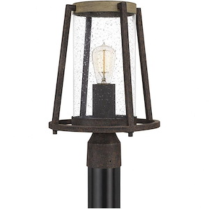 Brockton - 1 Light Large Outdoor Post Lantern in Transitional style - 10.5 Inches wide by 15.25 Inches high - 1025674