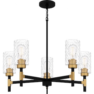 Carly - 5 Light Chandelier In Industrial Style-12 Inches Tall and 28 Inches Wide