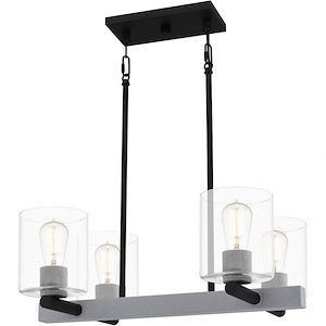 Caldwell - 4 Light Linear Chandelier In Transitional Style-8 Inches Tall and 22.5 Inches Wide