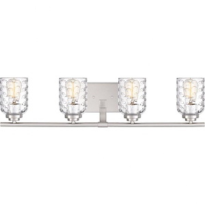 Cristal 4 Light Transitional Bath Vanity Approved for Damp Locations - 7.25 Inches high