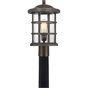 Crusade - 150W 1 Light Outdoor Large Post Lantern - 17.25 Inches high made with Coastal Armour
