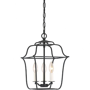Gallery Large Cage Chandelier 3 Light Steel - 14.25 Inches high