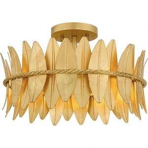 Liza - 3 Light Semi-Flush Mount In Modern Style-9.5 Inches Tall and 16 Inches Wide