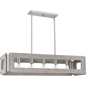 Lonny - 5 Light Linear Chandelier in Transitional style - 38 Inches wide by 8.25 Inches high - 1025741