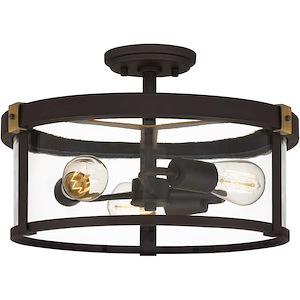 Lisbon - 3 Light Semi-Flush Mount In Traditional Style-10 Inches Tall and 16.75 Inches Wide - 1096002