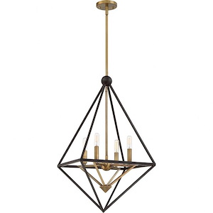 Louvre Chandelier 4 Light Steel - 29.5 Inches high