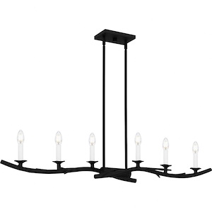 Oakley - 6 Light Linear Chandelier In Traditional Style-8 Inches Tall and 44.5 Inches Wide