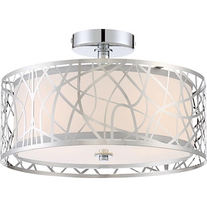 Platinum Abode - 3 Light Medium Semi-Flush Mount - 9.5 Inches high - 493336