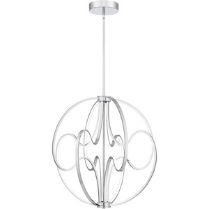 Clairon - 42W LED Pendant In Contemporary Style-26.5 Inches Tall and 23.75 Inches Wide