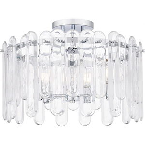Stiles - 5 Light Semi-Flush Mount In Glam Style-14 Inches Tall and 20.25 Inches Wide - 1325763