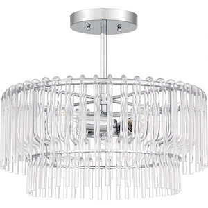 Tayshia - 3 Light Semi-Flush Mount In Glam Style-15.5 Inches Tall and 18 Inches Wide - 1325637