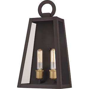 Poplar Point - 2 Light Large Outdoor Wall Lantern in Transitional style - 10 Inches wide by 19 Inches high - 1025766