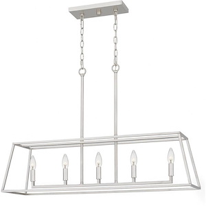 Prescott - 5 Light Island Pendant In Transitional Style-25 Inches Tall and 36 Inches Wide