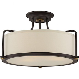 Calvary - 3 Light Semi-Flush Mount in Transitional style - 17.5 Inches wide by 10.5 Inches high