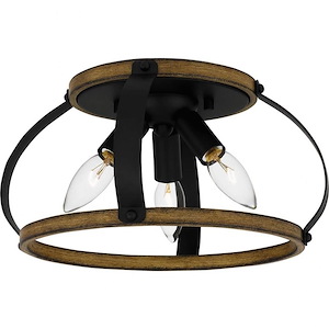 Overbank - 3 Light Flush Mount In Transitional Style-6.75 Inches Tall and 12.75 Inches Wide