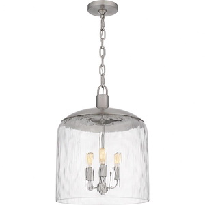 3 Light Pendant In Industrial Style-18 Inches Tall and 14 Inches Wide