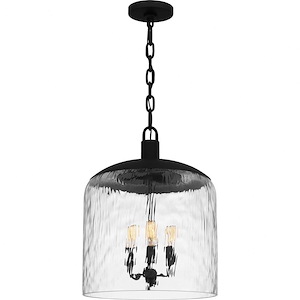3 Light Pendant In Industrial Style-18 Inches Tall and 14 Inches Wide