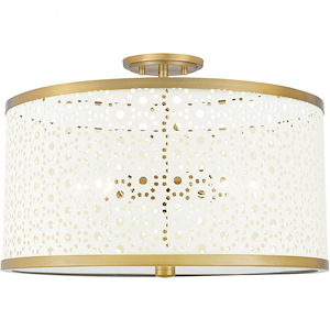 5 Light Semi-Flush Mount in Transitional style - 19 Inches wide by 13.5 Inches high