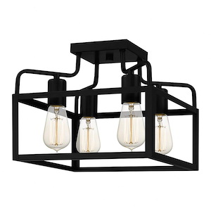 Paulsen - 4 Light Semi-Flush Mount In Transitional Style-10.25 Inches Tall and 12 Inches Wide