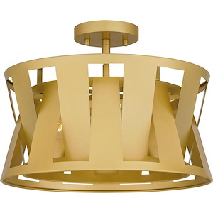 Sage - 3 Light Semi-Flush Mount In Modern Style-9.5 Inches Tall and 18 Inches Wide