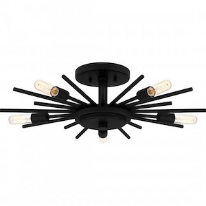 5 Light Semi-Flush Mount In Modern Style-6.5 Inches Tall and 22 Inches Wide