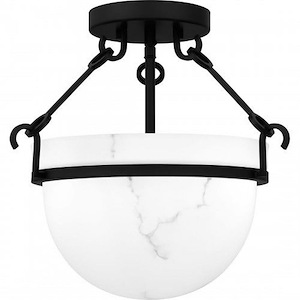 3 Light Semi-Flush Mount-13.25 Inches Tall and 14 Inches Wide