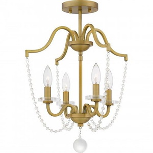Sunday - 4 Light Semi-Flush Mount In Traditional Style-19.5 Inches Tall and 16 Inches Wide