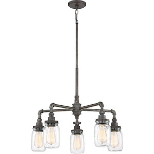 Squire Chandelier 5 Light Steel - 23 Inches high
