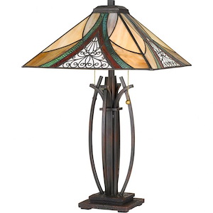 Tiffany - 24.75 Inch 2 Light Table Lamp